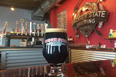 cherry wood smoked malt beer at Badger State Brewing Co