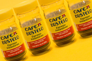 Glasses of Cafe Bustelo instant coffee