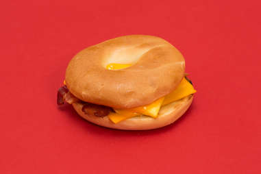 McDonald's bacon, egg, and cheese bagel