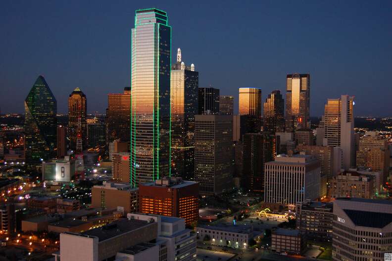 Dallas skyline in the evening