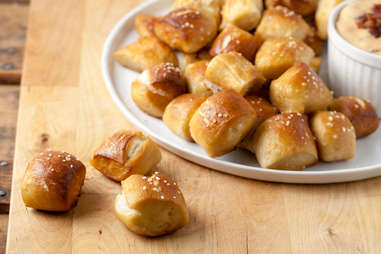 pretzel bites with flaky salt