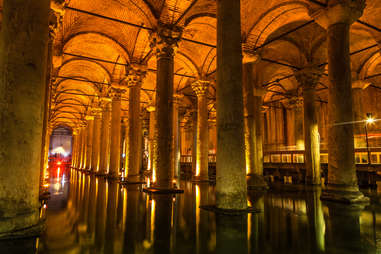 The underground Basilica Cistern in Istanbul, Turkey