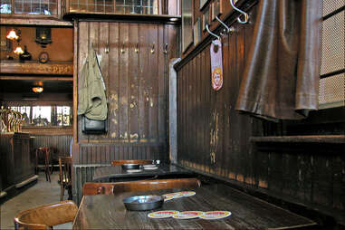 Rustic interior shot of Amsterdam's Hoppe bar