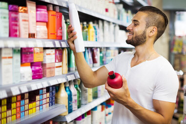 man shopping, man hair care
