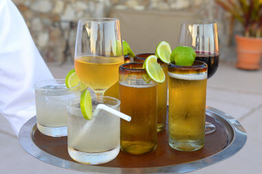 An assortment of cocktails on a Platter