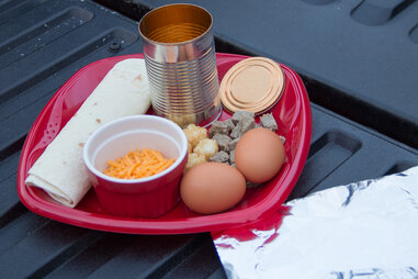 Ingredients for breakfast tacos