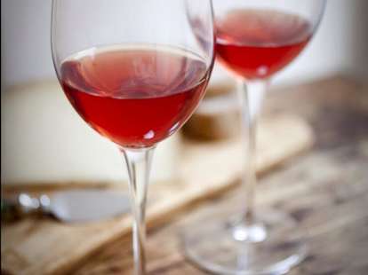 two glasses of rose at O'Hara and Flynn Wine Bar in Charleston