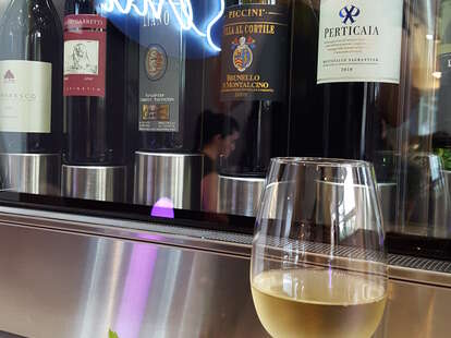 wine dispenser at senti wine bar