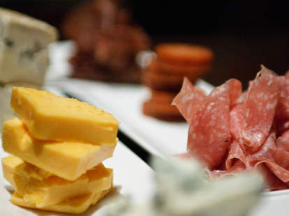 Cheese, prosciutto, and other meats at Indulge wine bar in Milwaukee, Wisconsin
