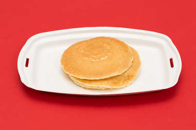 McDonald's hot cakes on white paper platter