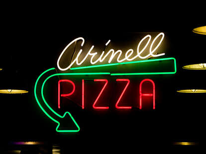 neon sign arinell pizza san francisco