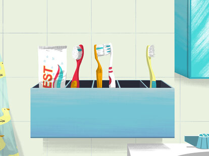 Jason Hoffman illustration bathroom toothbrushes