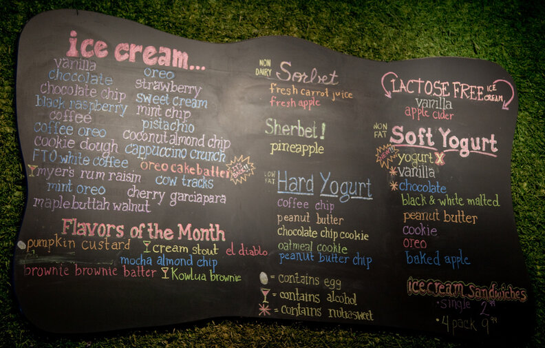 JP licks ice cream menu