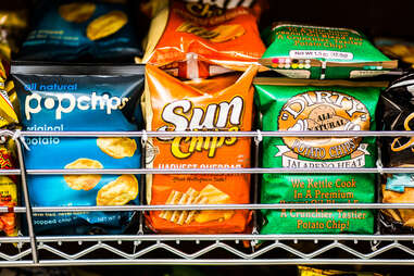 Pop chips in a supermarket shelf