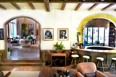 los angeles airbnb house living room bar