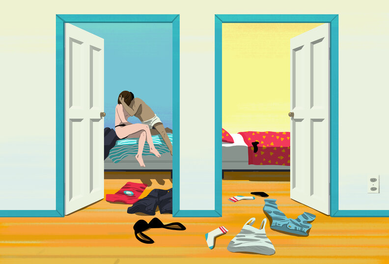 Jason Hoffman illustration roommates sleeping together