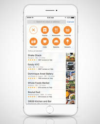 screenshot of nearby feature on Apple Maps in an iPhone 6