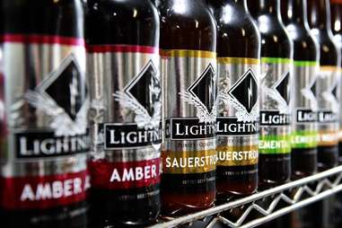 Lightning Brewery beers on a shelf