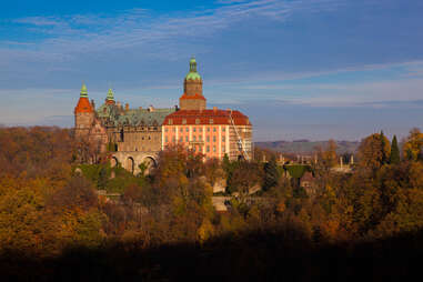 The Golden Hour falls on Ksiaz Castle in Poland