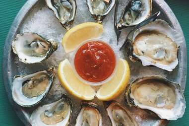 raw oysters at Live Bait NYC