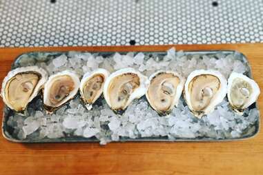 raw oysters on ice