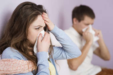 couple in bed sick