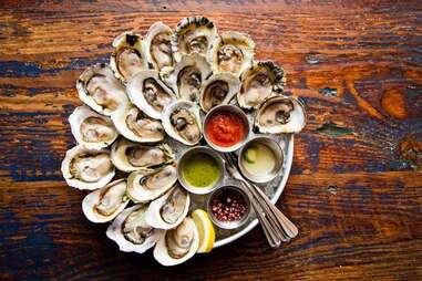 raw oysters on the half shell from desnuda