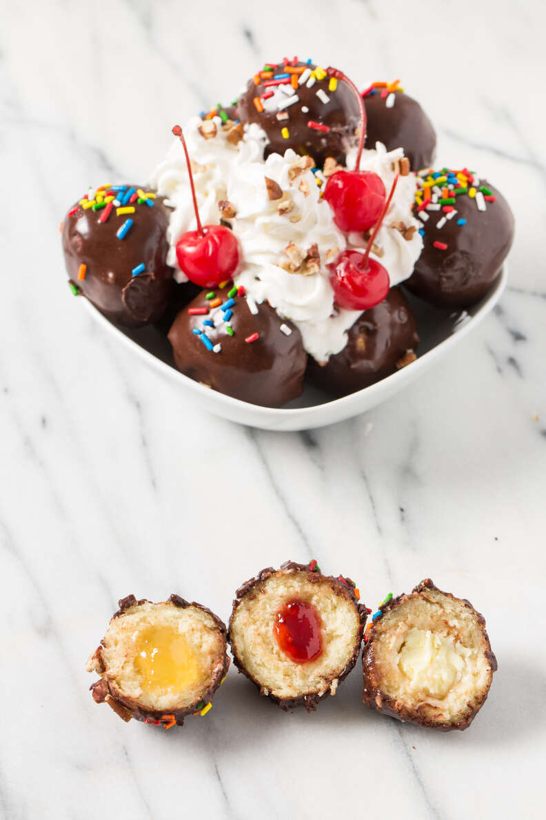 Banana Split Bombs -- Thrillist Recipes