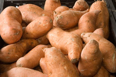 Pile of sweet potatoes