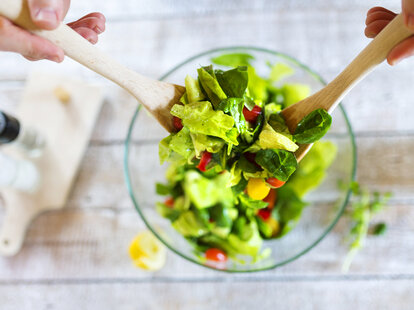 salad, making a salad, healthy food