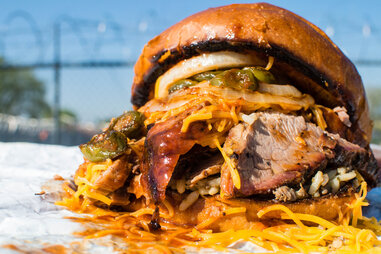 cheesy barbecue sandiwch with onions