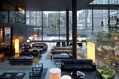 interior of conservatorium hotel bar area