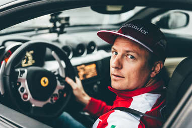 Kimi Raikkonen, just wanting to drive a car at a media event.