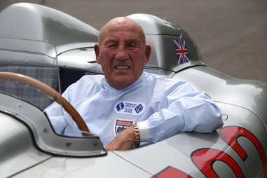 Sir Stirling Moss in his old Mercedes