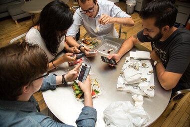 Using your phone during meals