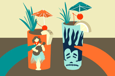 Jason Hoffman Illustration of a couple having tiki drinks