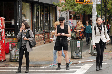 Hipsters in williamsburg, brooklyn