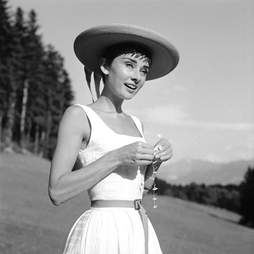 Audrey Hepburn outside