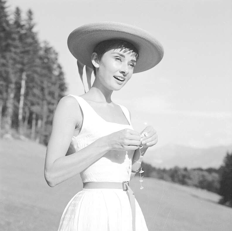 Audrey Hepburn outside