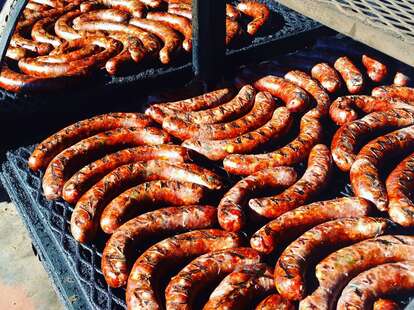 Smokey Denmark's best BBQ in Austin sausage