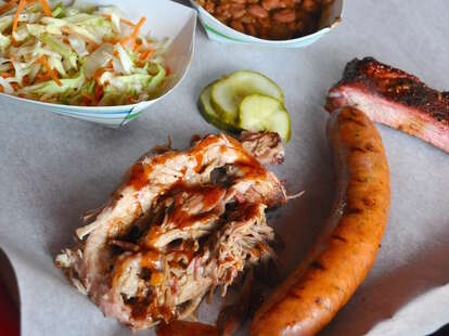 Pecos BBQ seattle washington sausage pulled pork