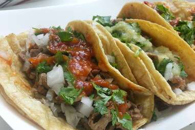 soft shell tacos with toppings from Chavo’s Tacos