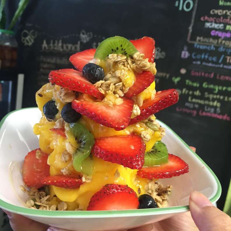acai bowl with fruit and granola from salted lemon