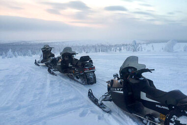 Snowmobile tour in Lapland.
