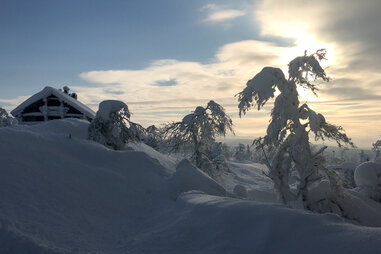 Snow drifts in Ivalo, Finland