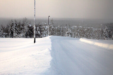 Plowed roads in Lapland
