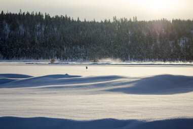 Snow plows on a frozen lake? Only in Finland