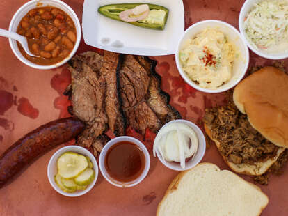 Kerlin's BBQ platter in Austin, Texas