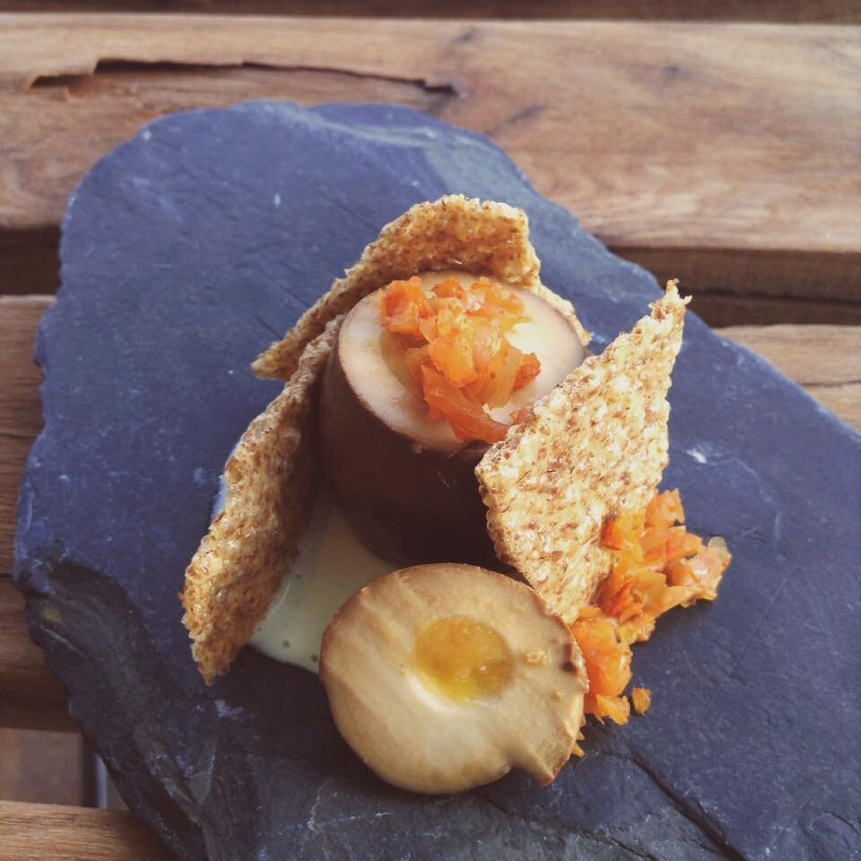 scotch egg from small brewpub dallas bar