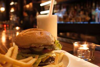 boston chops late night menu hamburger fries and milkshake